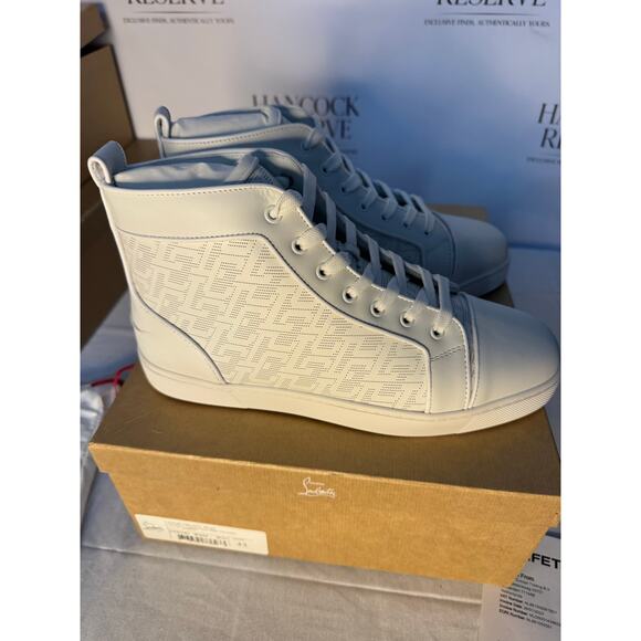 Christian Louboutin Louis Orlato White Leather High-Top Sneakers - Picture 6 of 10